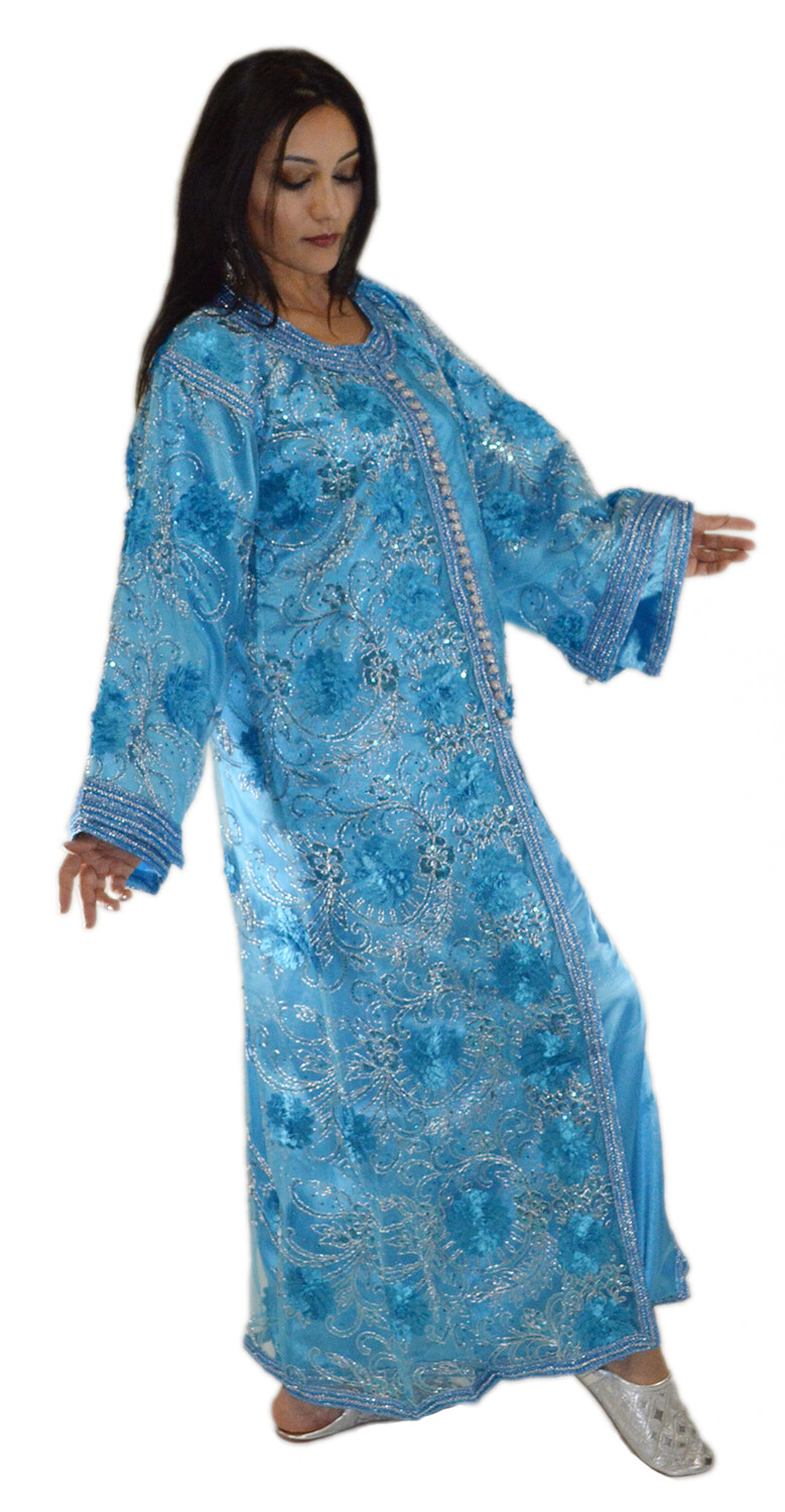 Moroccan Wedding Gown Caftan Kaftan Long Dress Abaya Tackchita Middle East