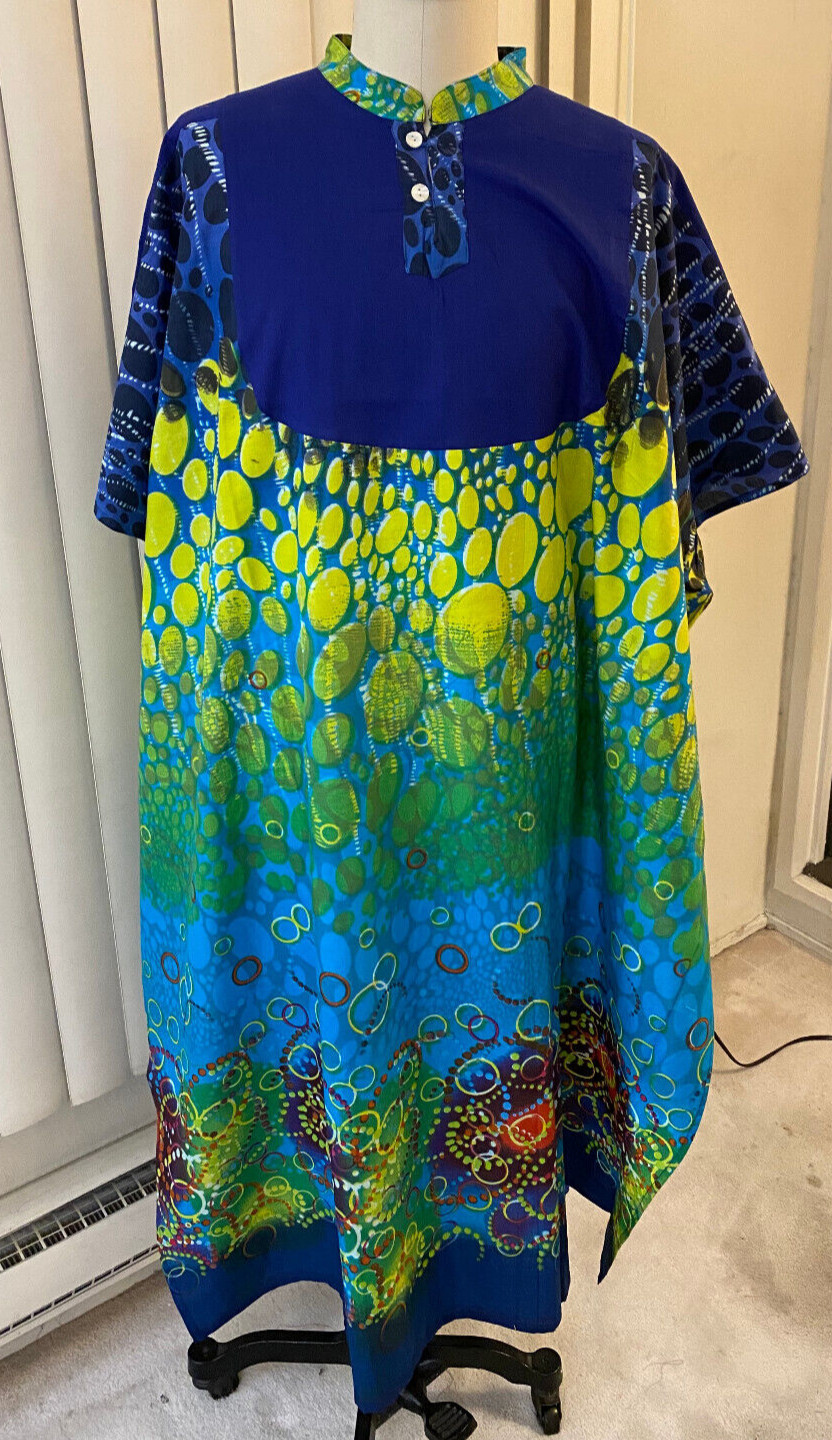Kaftan Tie Dyed Blue Green Yellow Women’s Men’s Unisex New Cotton Light Weight