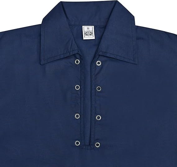 Jacobite Shirt for Men Scottish Ghillie Kilt Shirt Long Sleeve Lace Up Medieval