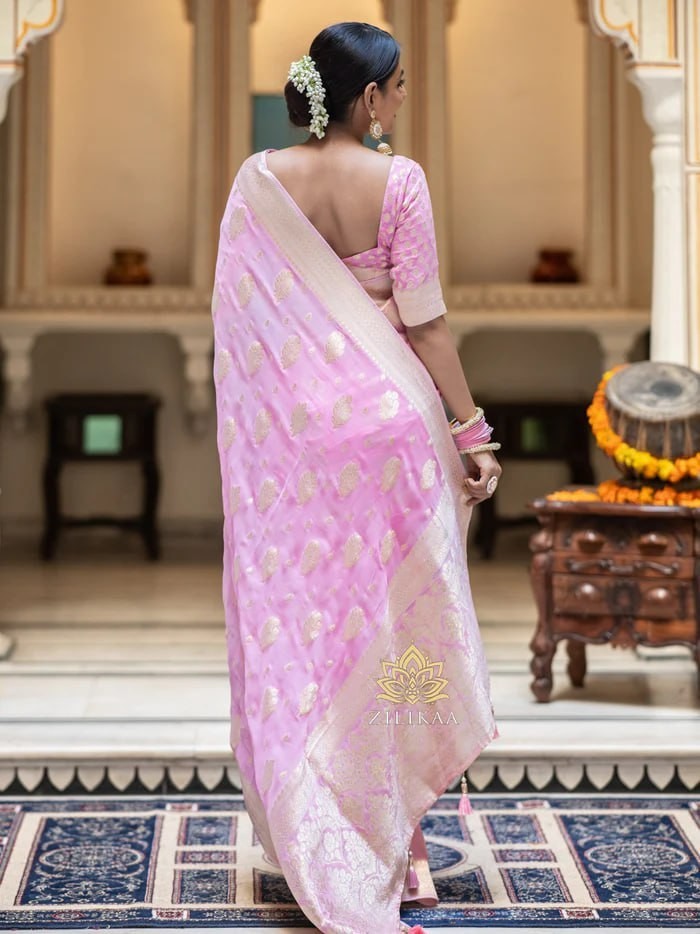 Wedding Saree Soft Lichi Silk Jacquard Rich Pallu Indian Ethnic Wear