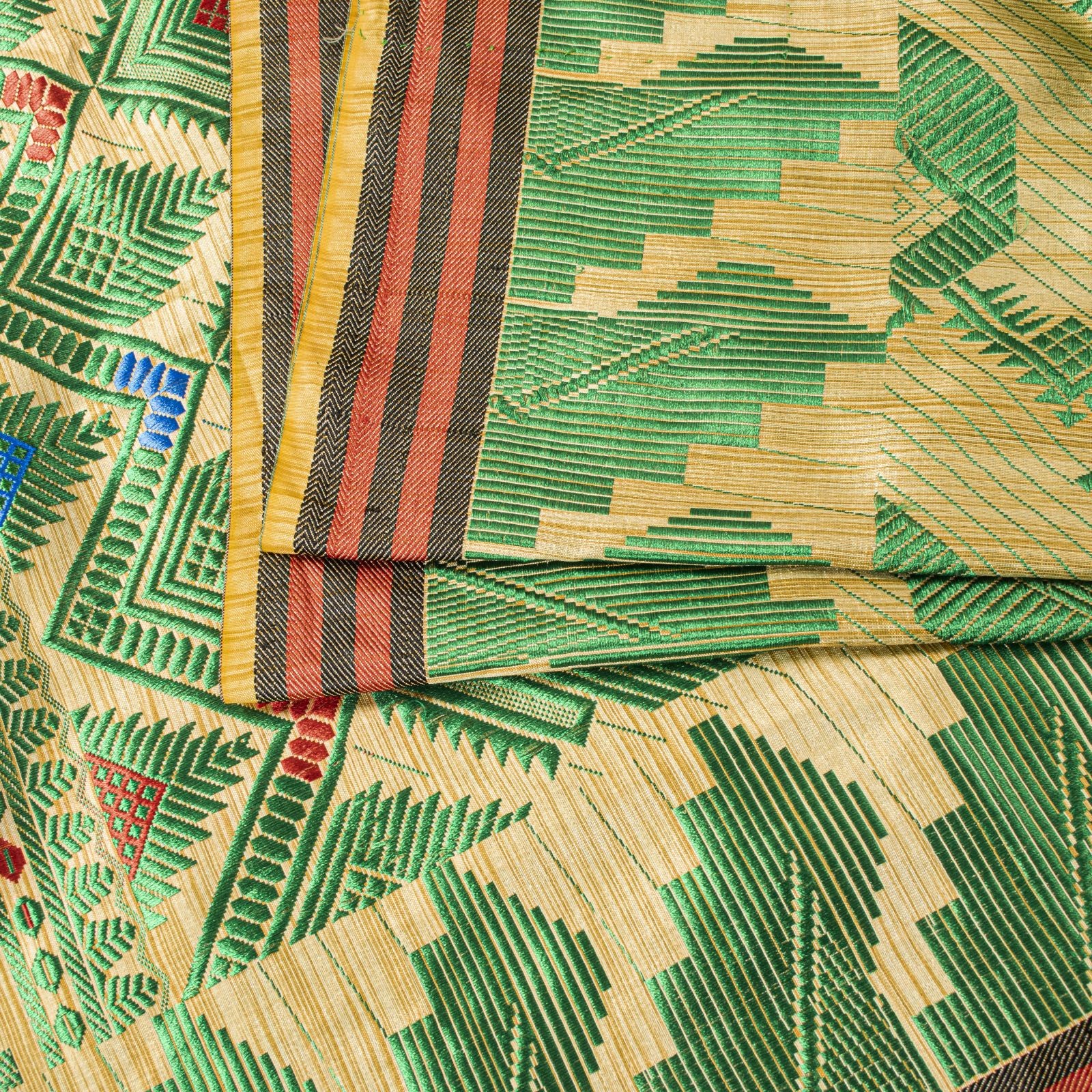 Sanskriti Vintage Cream Art Silk Saree Jamdani Handwoven Bengali Sari 5+Ydfabric
