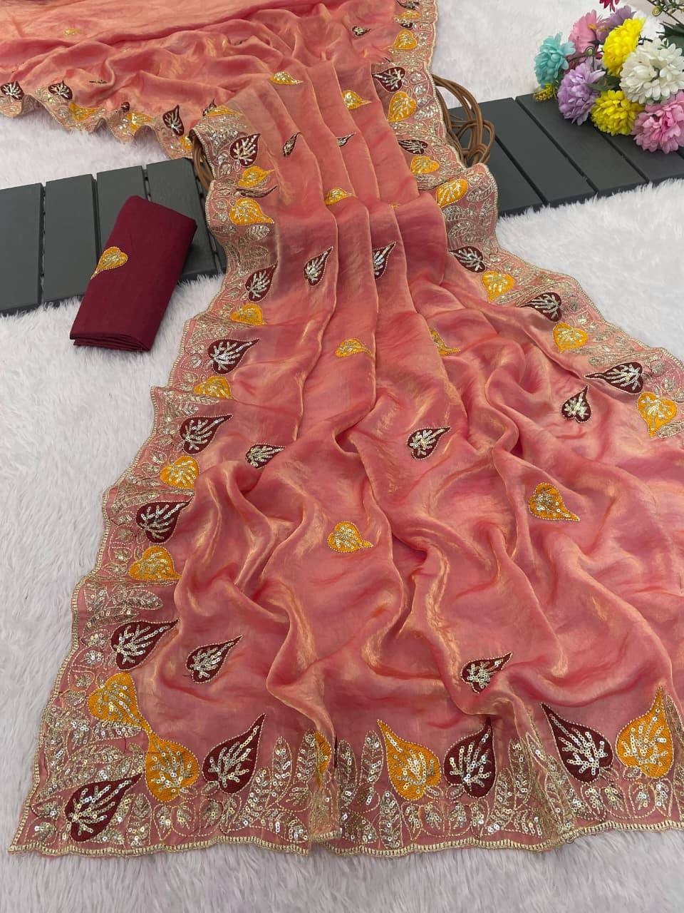Reception Party Wear Fandy Silk Saree