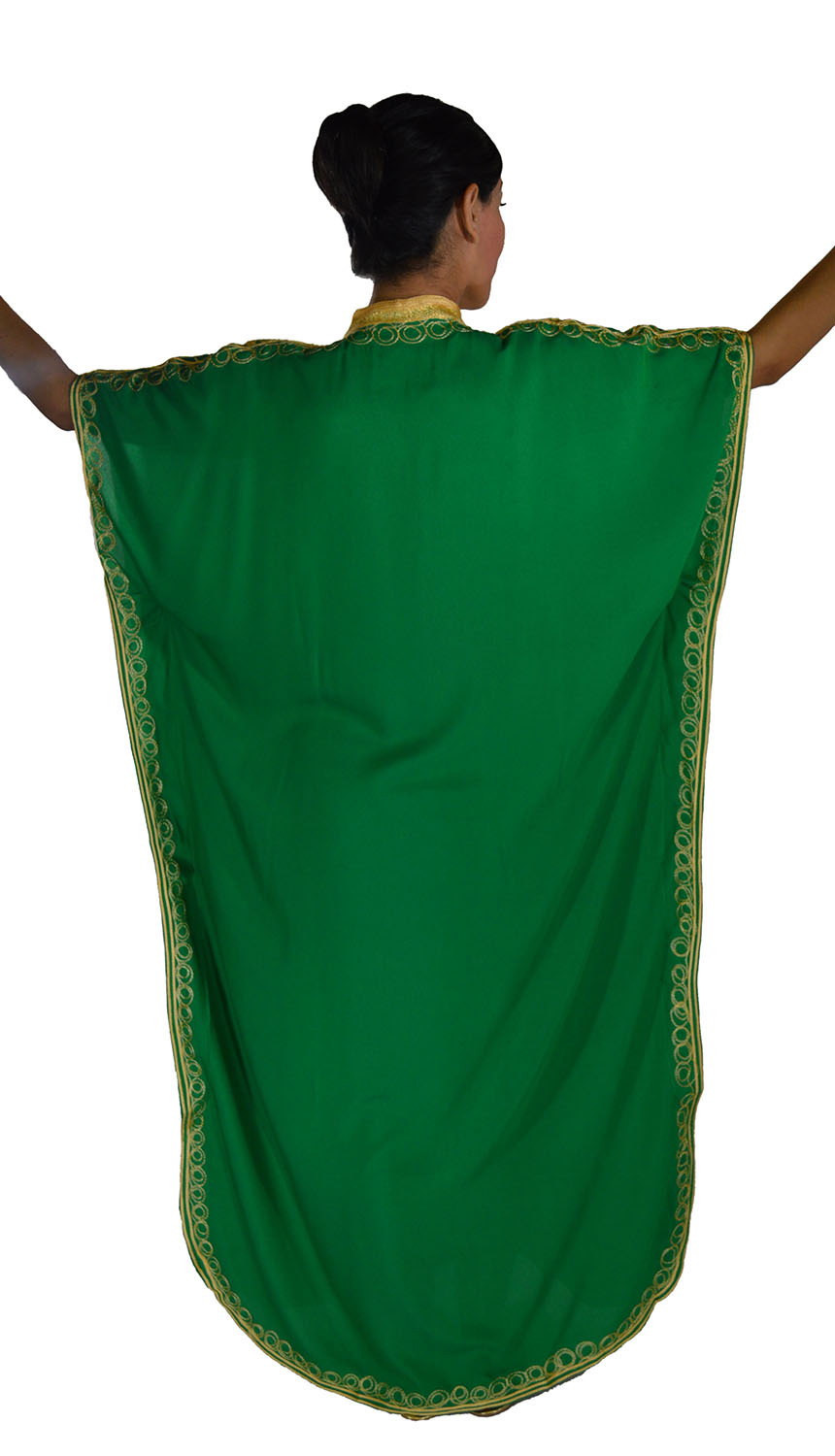 Moroccan Caftan Women kaftan Abaya Beach Cover Summer Long Dress Cotton Green