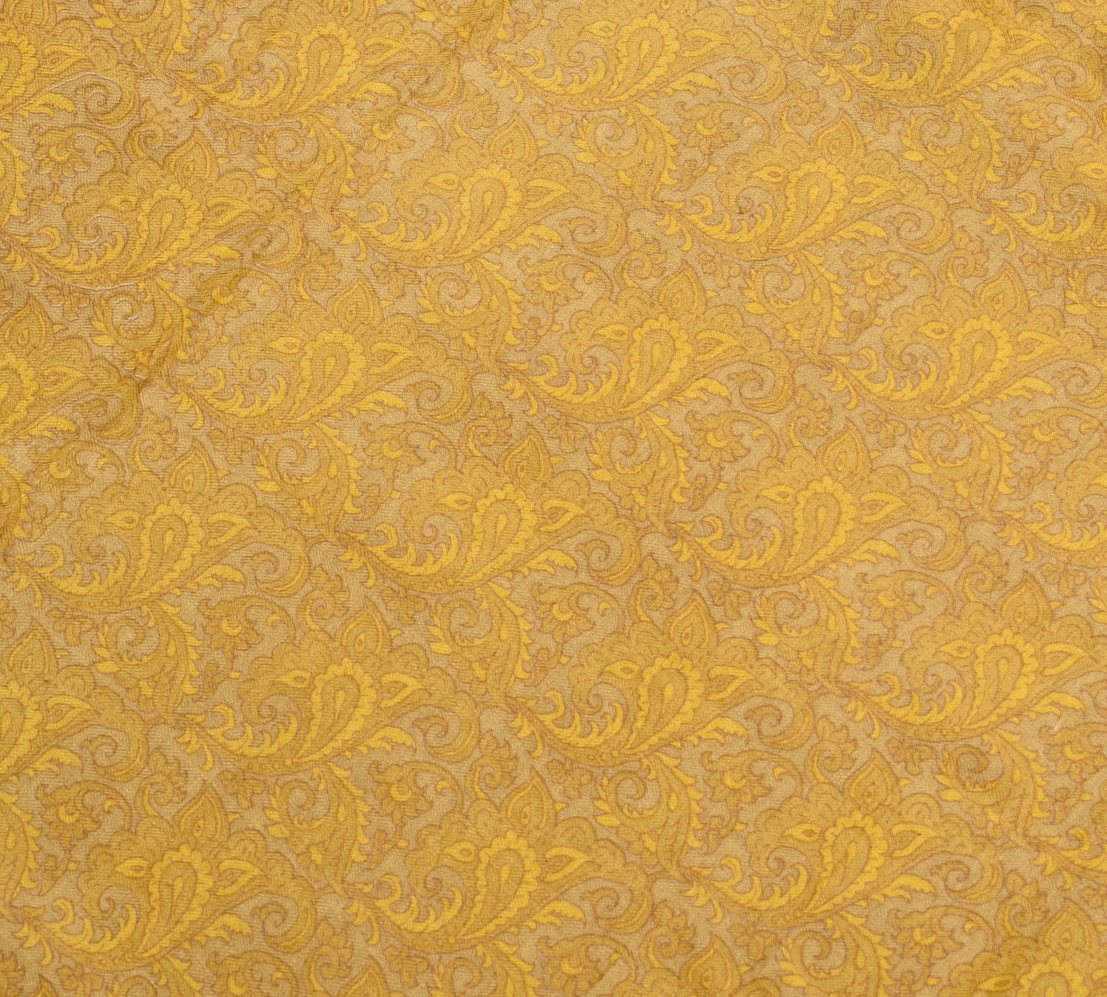 Sushila Vintage Pure Woolen Saree Light Green Floral Printed Indian Sari Fabric