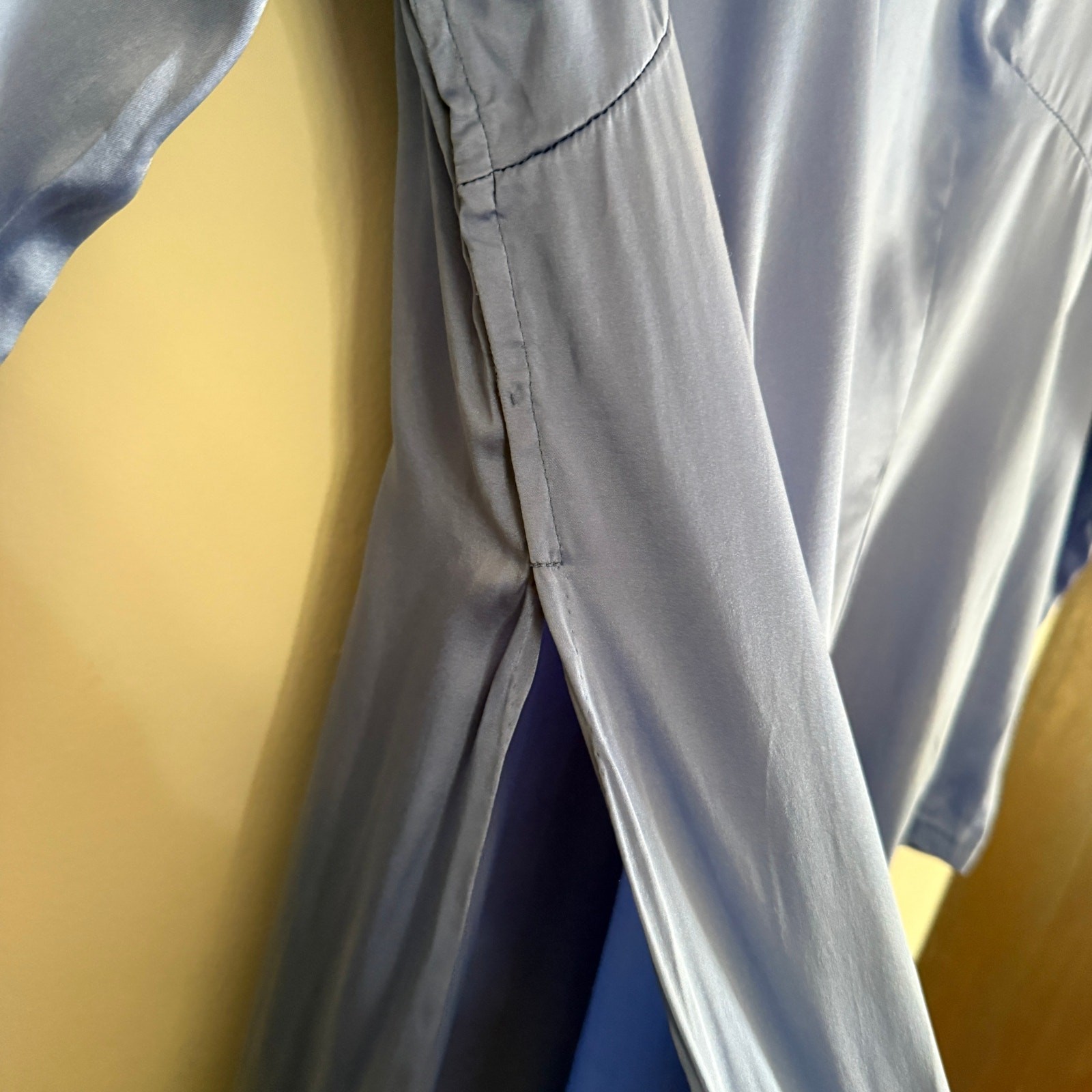 Vintage Periwinkle Blue Silk Vietnamese Ao Dai | Size Small High Slit Tunic
