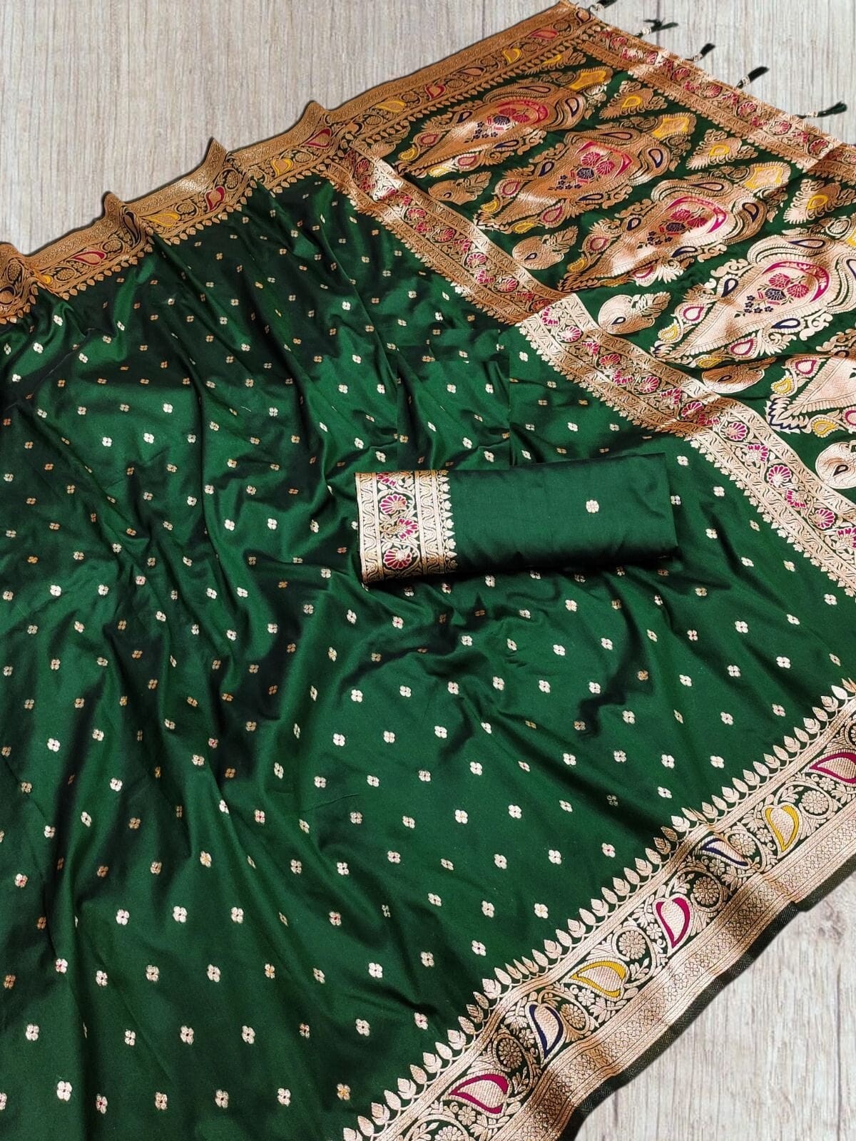 Soft Banarasi Silk Saree,Zari Weaving And Meenakari Design Saree,Wedding Saree