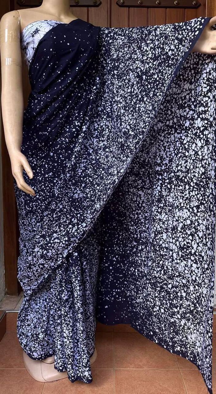 Sri Lankan (Ceylon) Handmade Batik Sarees 100% Pure Cotton Traditional Design