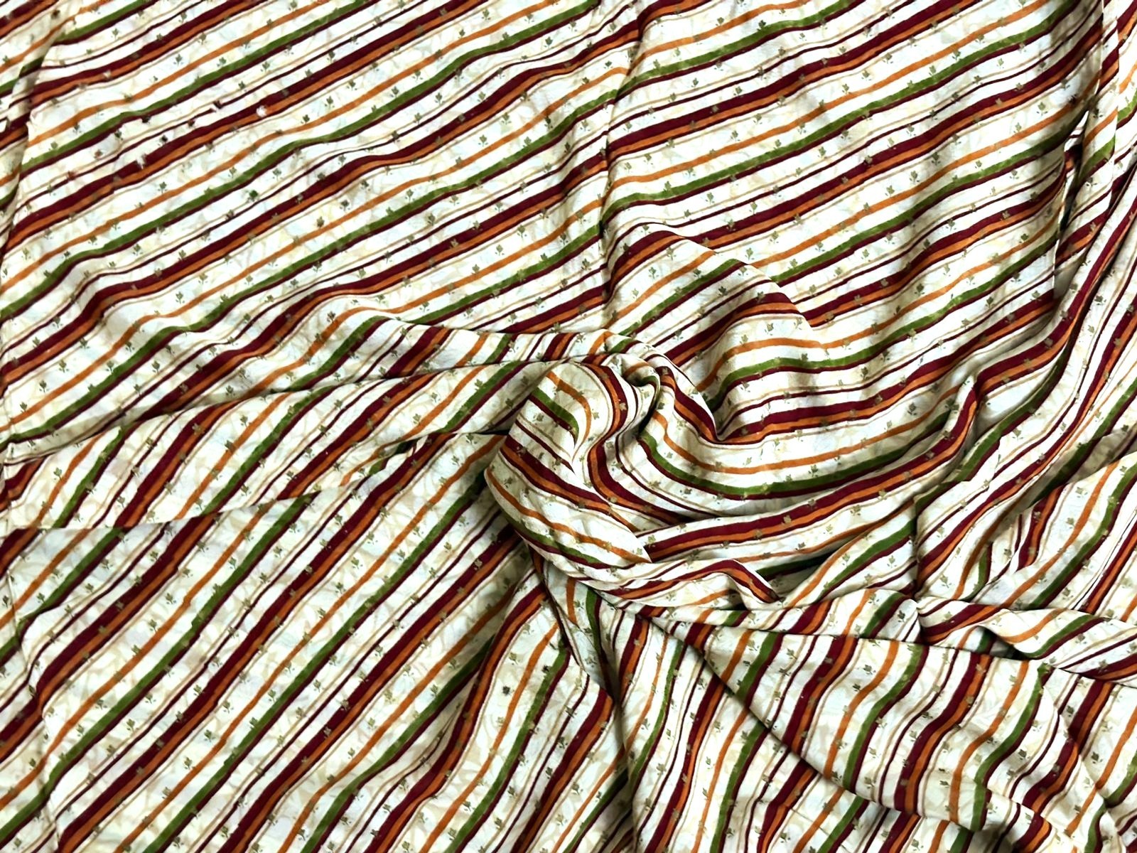 Georgette Sari Indian Green Craft Fabric Home Decor Vintage Saree Curtain Drape