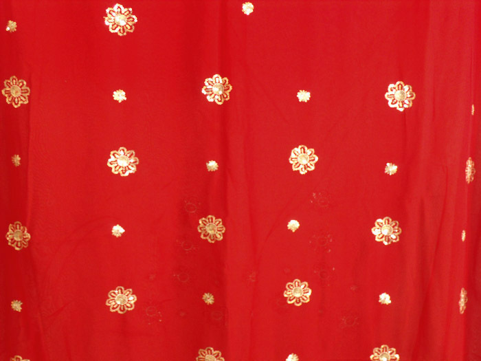Red Wedding Chiffon Bollywood Sequin Sari Saree Belly Dance danse du ventre Home