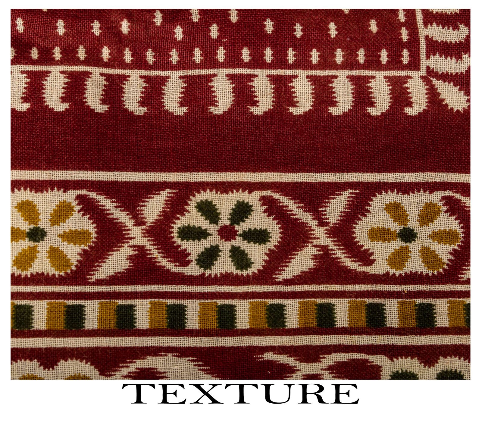 Sanskriti Vintage Saree Red 100% Pure Cotton Ikat-Jamdani Print Sari 5+Yd Fabric