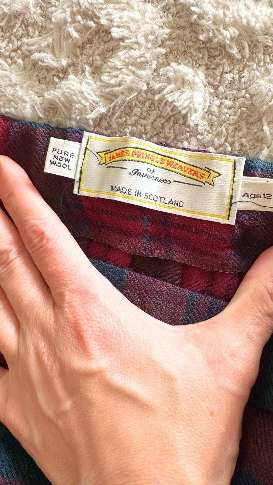James Pringle Weavers of Turpinness Pure New Wool Tartan Kilt Size 12 Red
