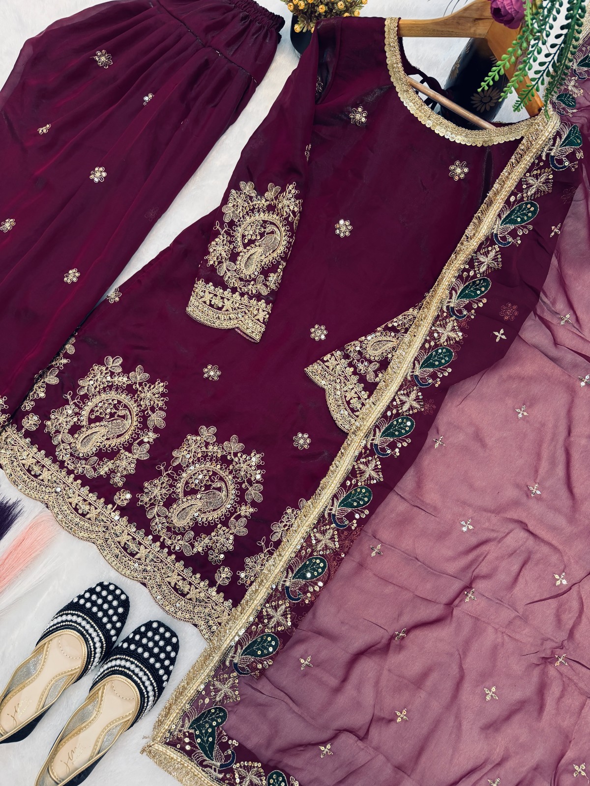 PAKISTANI DRESS BOLLYWOOD SUIT INDIAN WEDDING DHOTI TOP SALWAR KAMEEZ PARTY WEAR