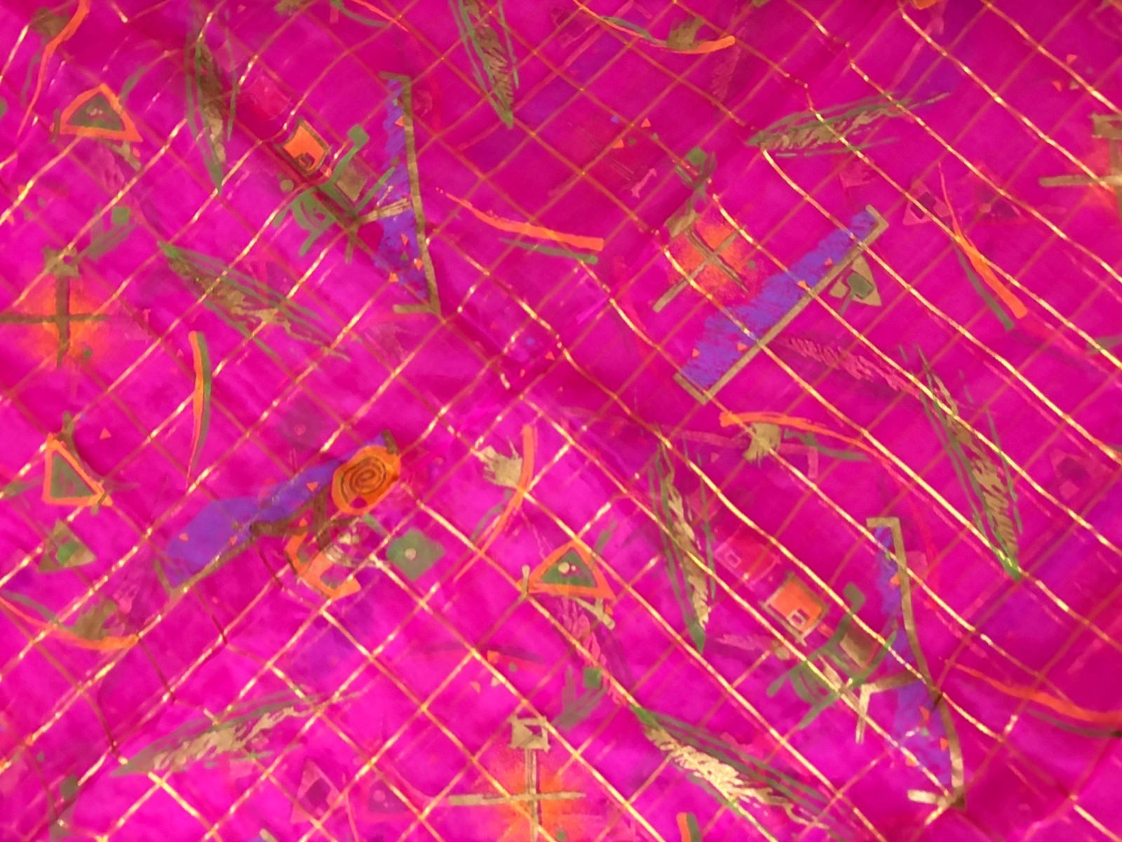 Pink Gold Embroidered Tissue Silk Saree for Women