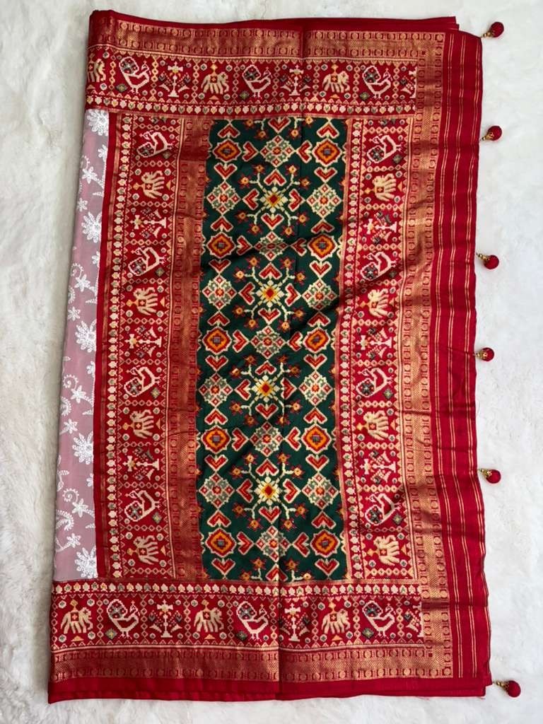 Exquisite Embroidered Silk Saree with Blouse piece