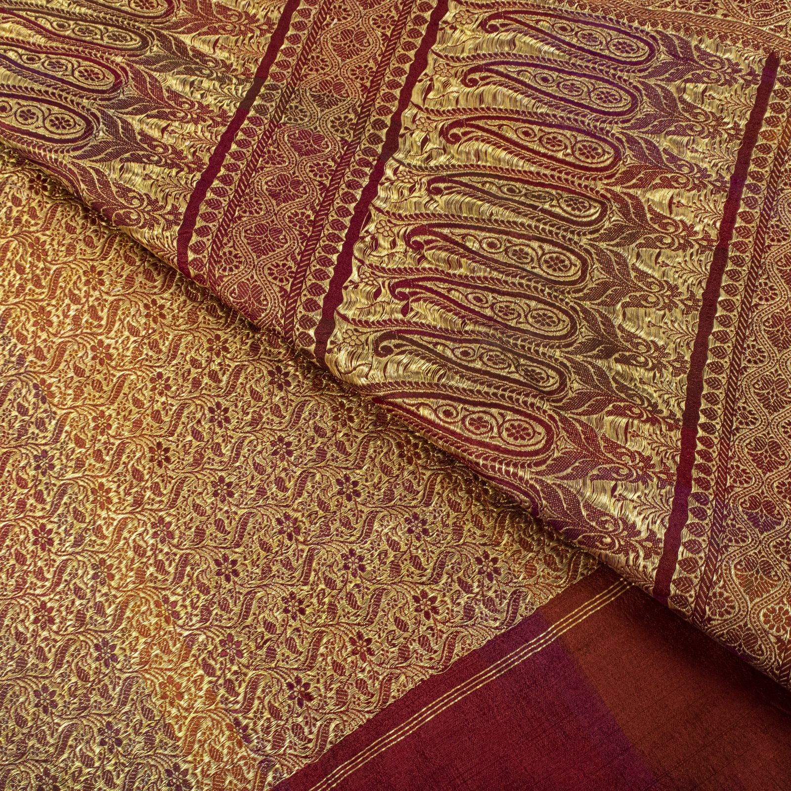 Sanskriti Vintage Multicolor Blend Silk Saree Rangkat Banarasi Brocade Zari Sari