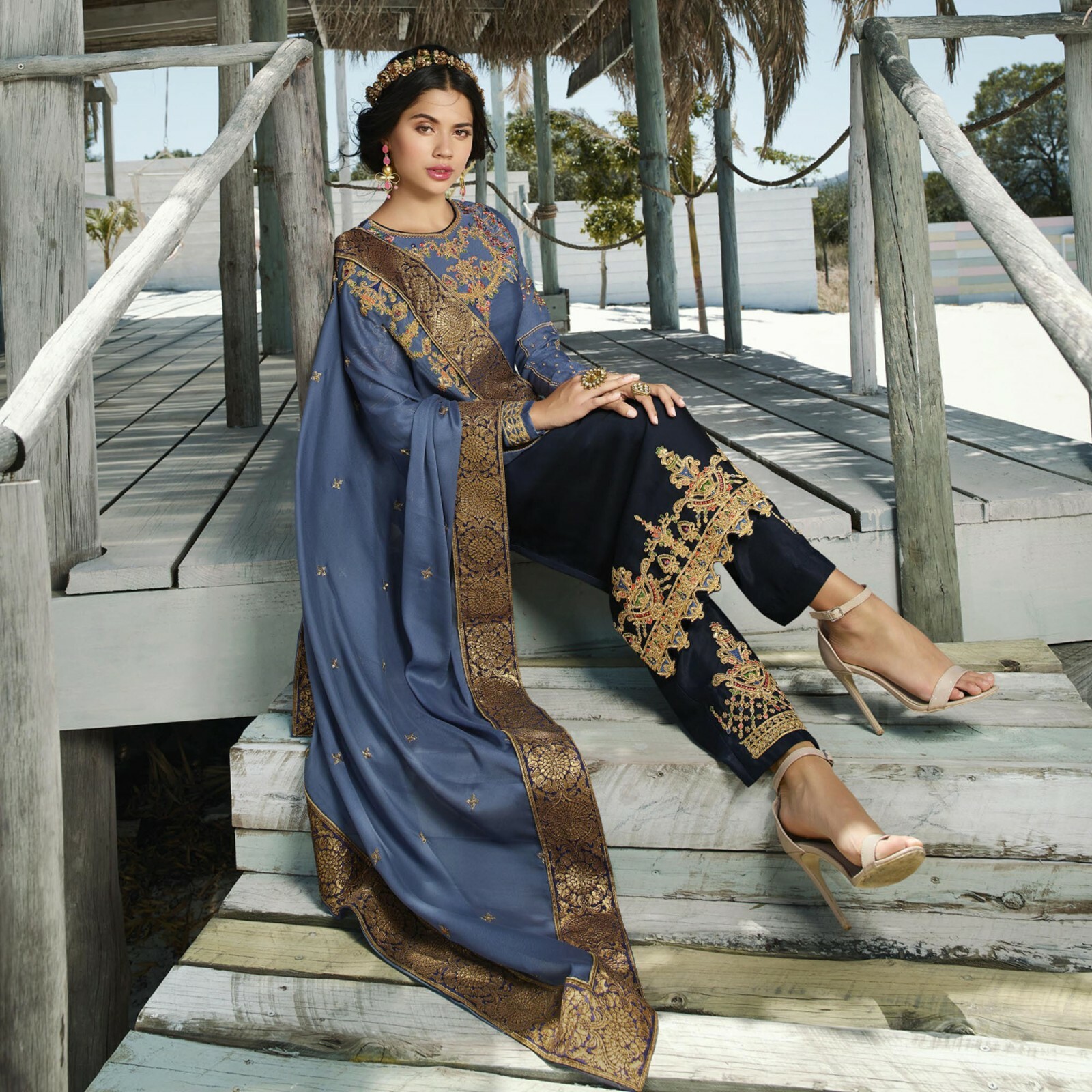 Pakistani Designer Salwar Kameez Suits Heavy Georgette Embroidery Worked Dresses