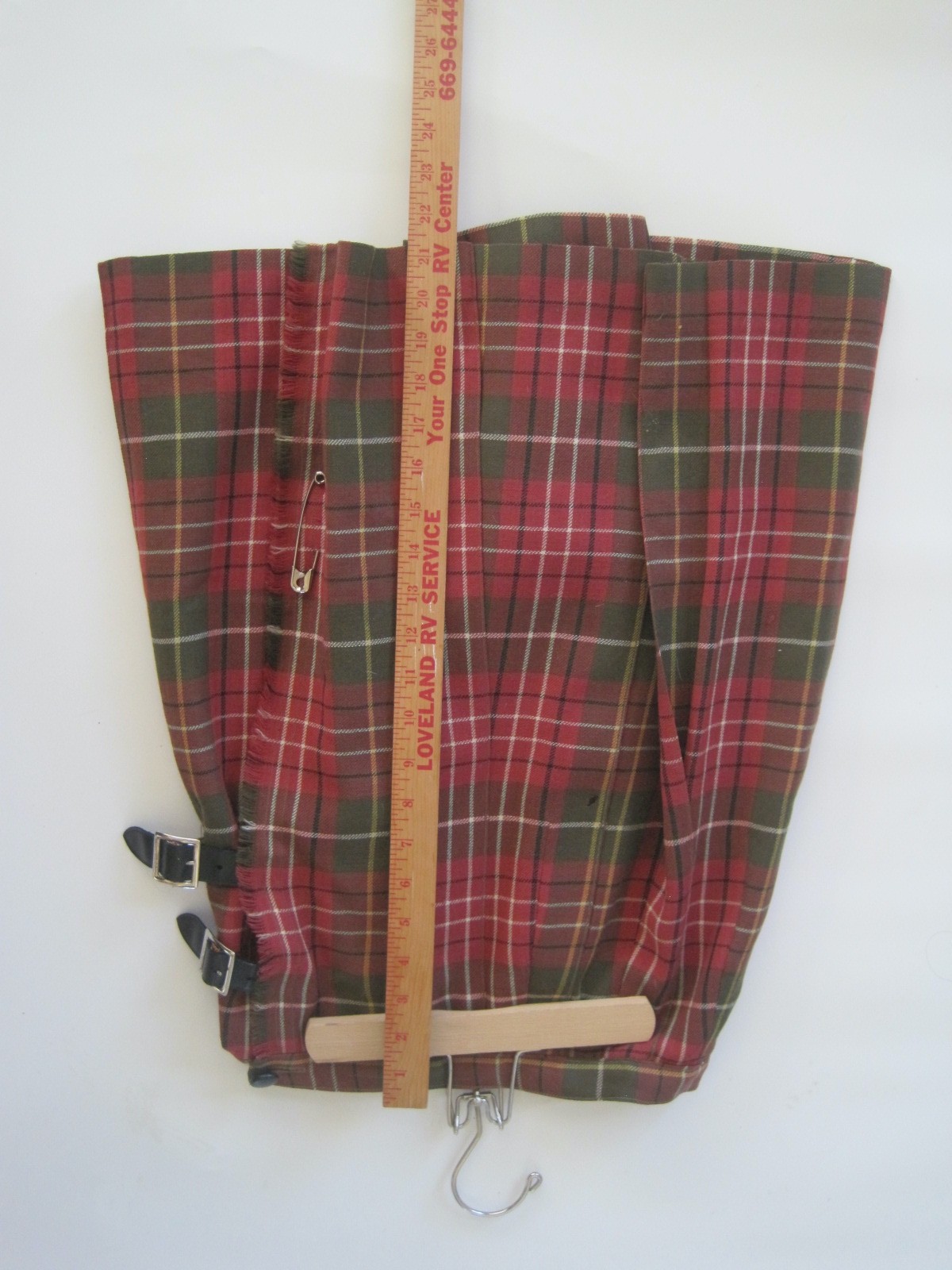 Child Antique KILT W/ Buckle & Fringe Red Green White Black SIREN