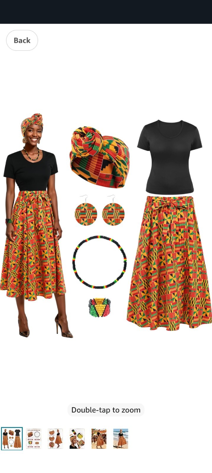 Beautiful 6 PC African Women’s Attire Traditional Dashiki Style Dress Set.