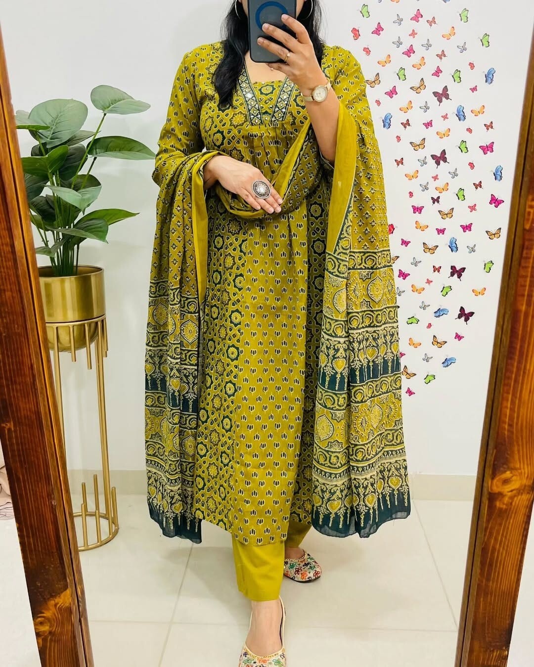 A-line Kurta & Kurti Set Indian Designer Stitched Palazzo Kurta Dupatta Suit Set