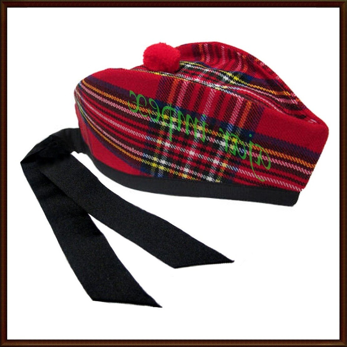 Glengarry Scottish Piper Kilt hat Wool Royal Stewart tartan Hats bagpipe hat