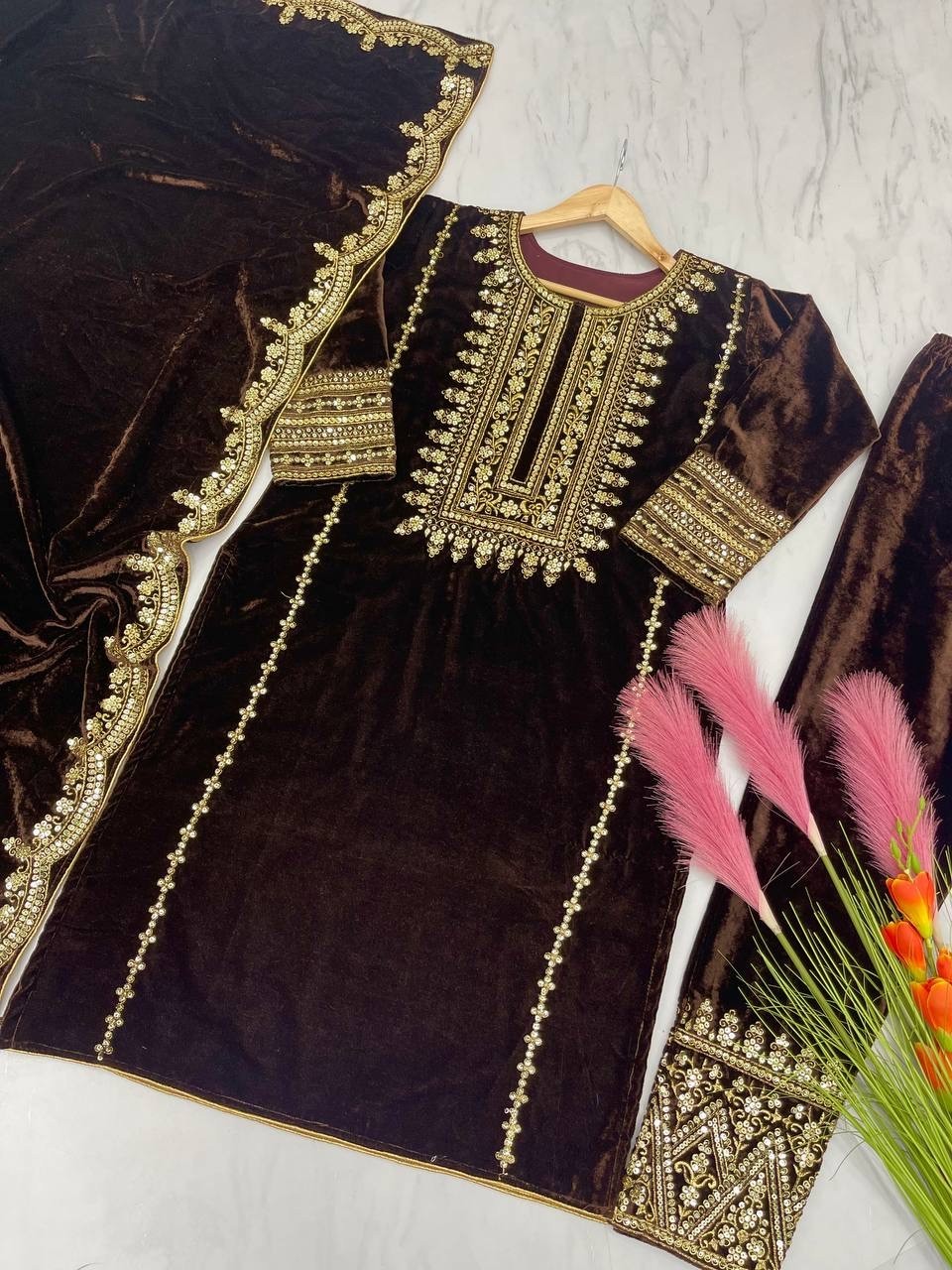 INDIAN BOLLYWOOD DESIGNER SALWAR KAMEEZ WITH DUPATTA PAKISTANI PARTY WEAR SUIT