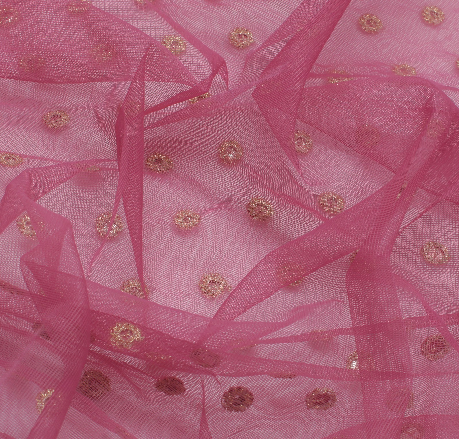 Sushila Vintage Net Mesh Saree Sequins With Embroidered Border Sari Craft Fabric