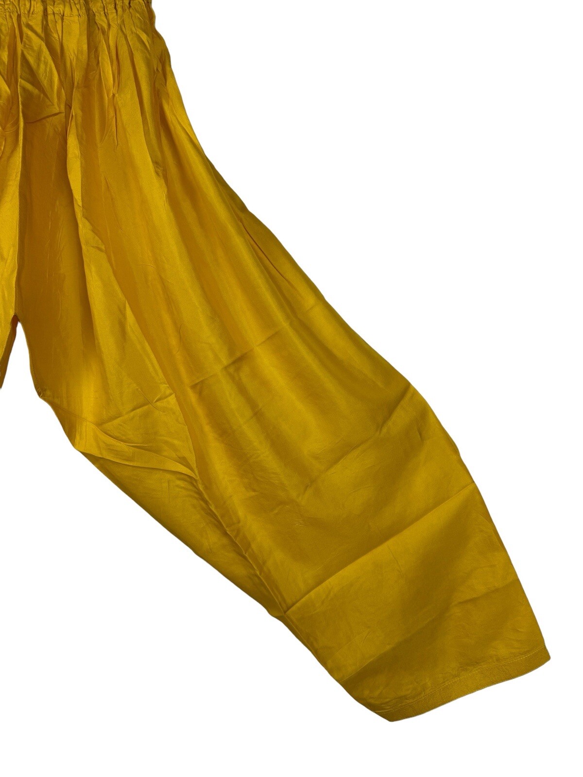 Salwar Kameez Yellow w Blue Purple Embroidery Suit Tunic Pants Dupatta Size XS