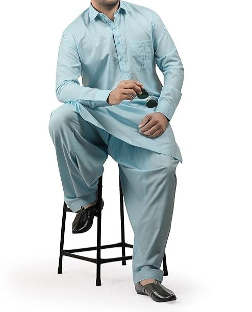 Afghani Style Men’s Pathani Suit/Cotton Blend Kurta pyjama set Free Shipping