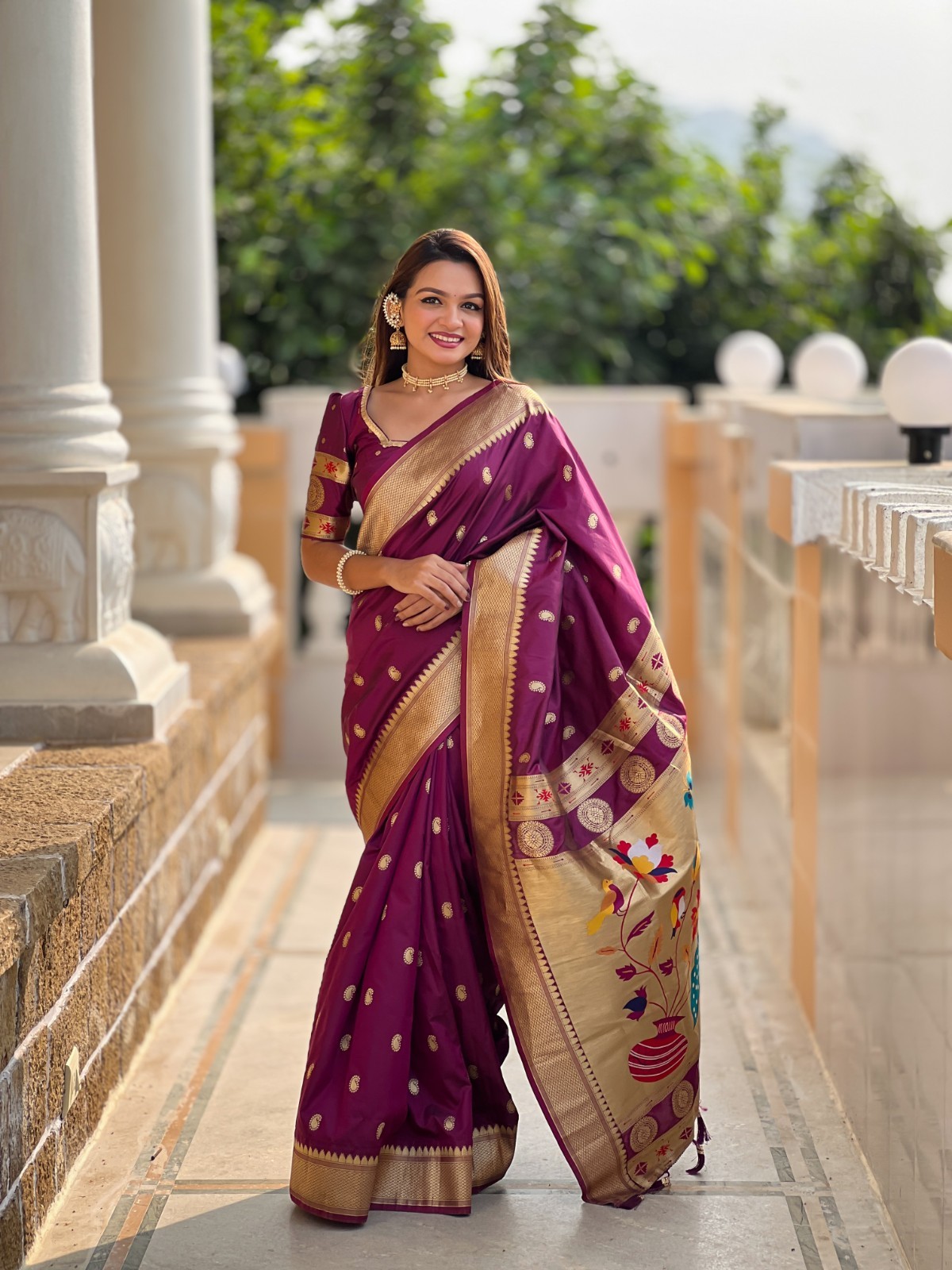 Premium Lichi Silk Saree Copper Zari Woven Rich Pallu Latest Trending Sari Gift