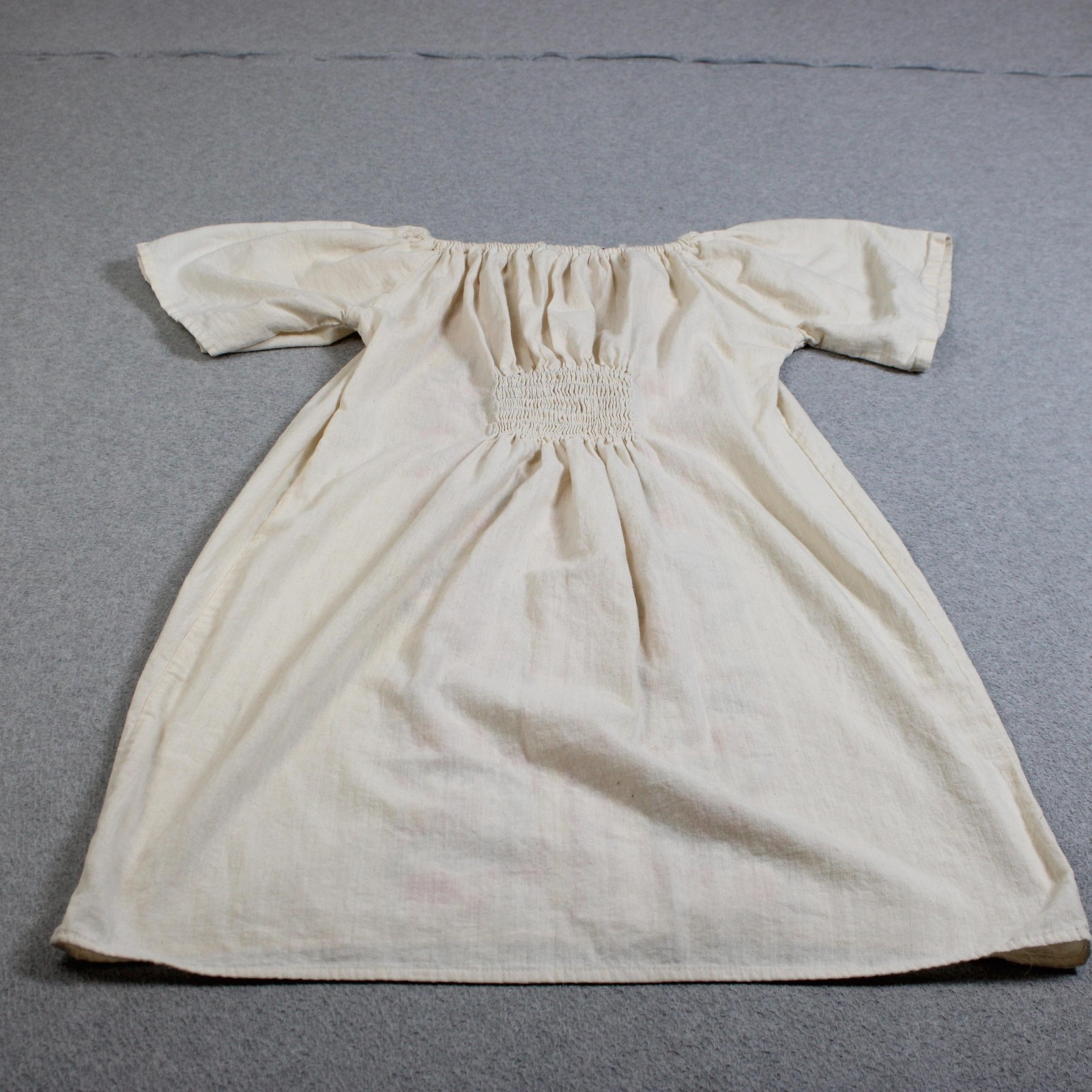 Mexican Embroidered Floral Dress Medium Cream Floral Peasant Boho Tunic Retro