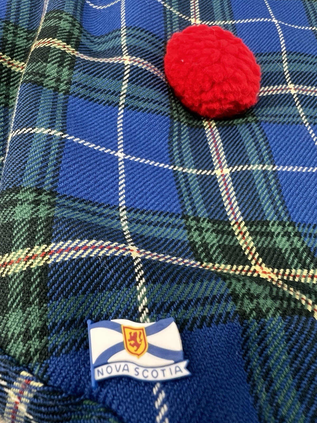 VINTAGE AUTHENTIC NOVA SCOTIA TARTAN TAM Beret Wool Blend EUC