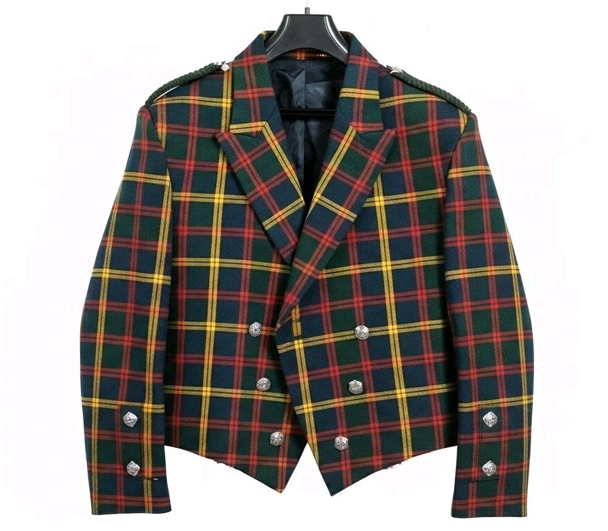 Men’s Tartan Prince Charlie Kilt Jacket – Plaid Scottish Highland Dress