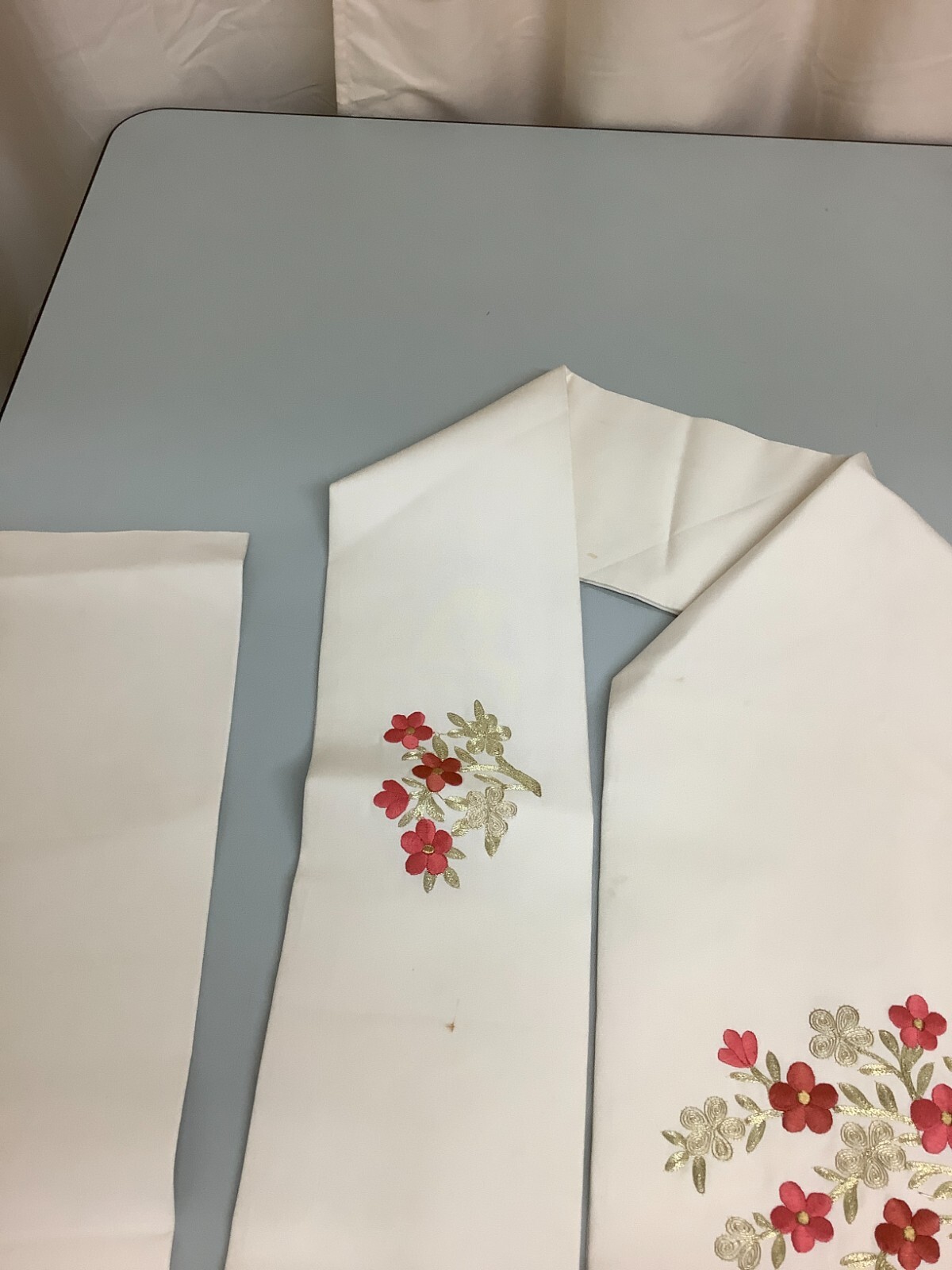 Japanese Vintage Kimono Nagoya Obi SILK embroidery flower dirt 170.8ｘ12.2 inch