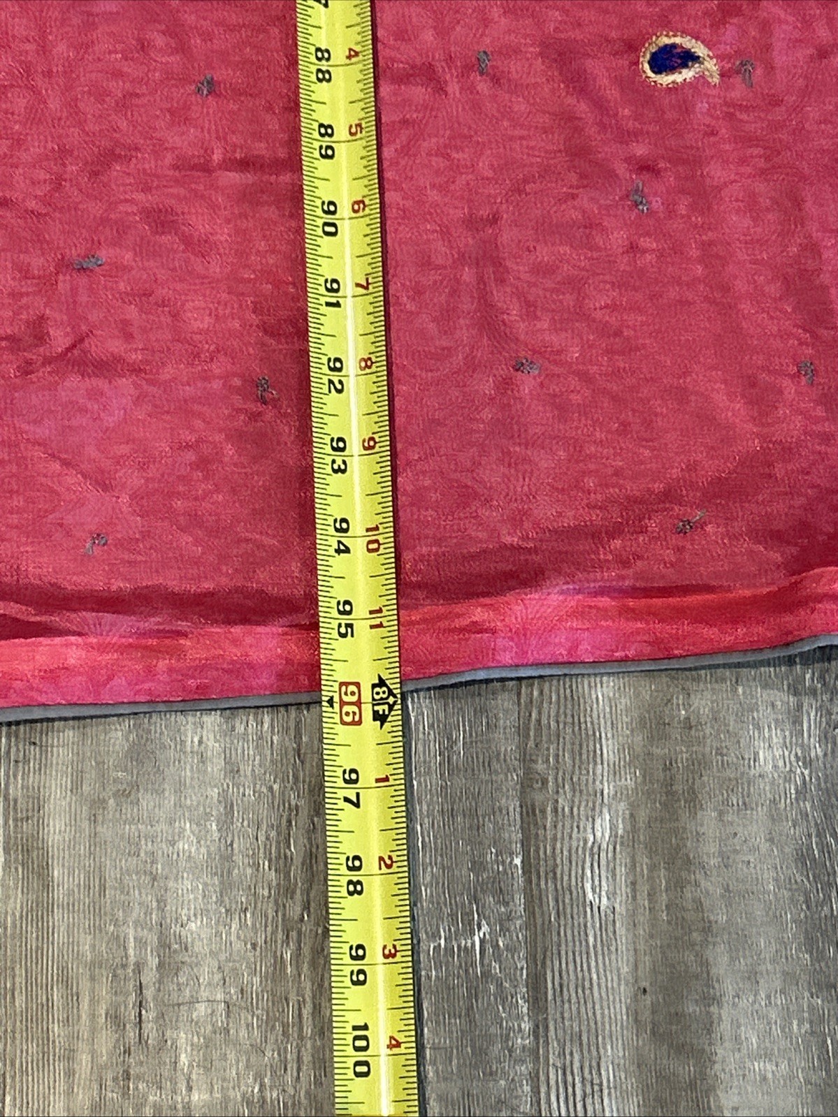 Vintage Pink w/ Blue Drop Sarees Pure Silk Floral Paisley Gold