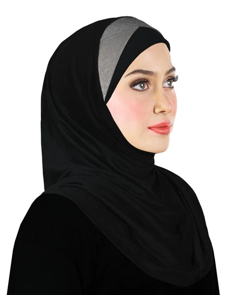 Lot of 12 Junior size Festive Amira Cotton Hijab 1 Color Pleats pull on Hijabs