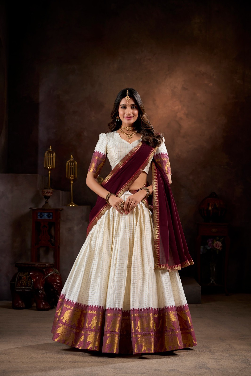 Indian Bollywood Style Lehenga Choli Zari Weaving Wedding Party Wear Outfit