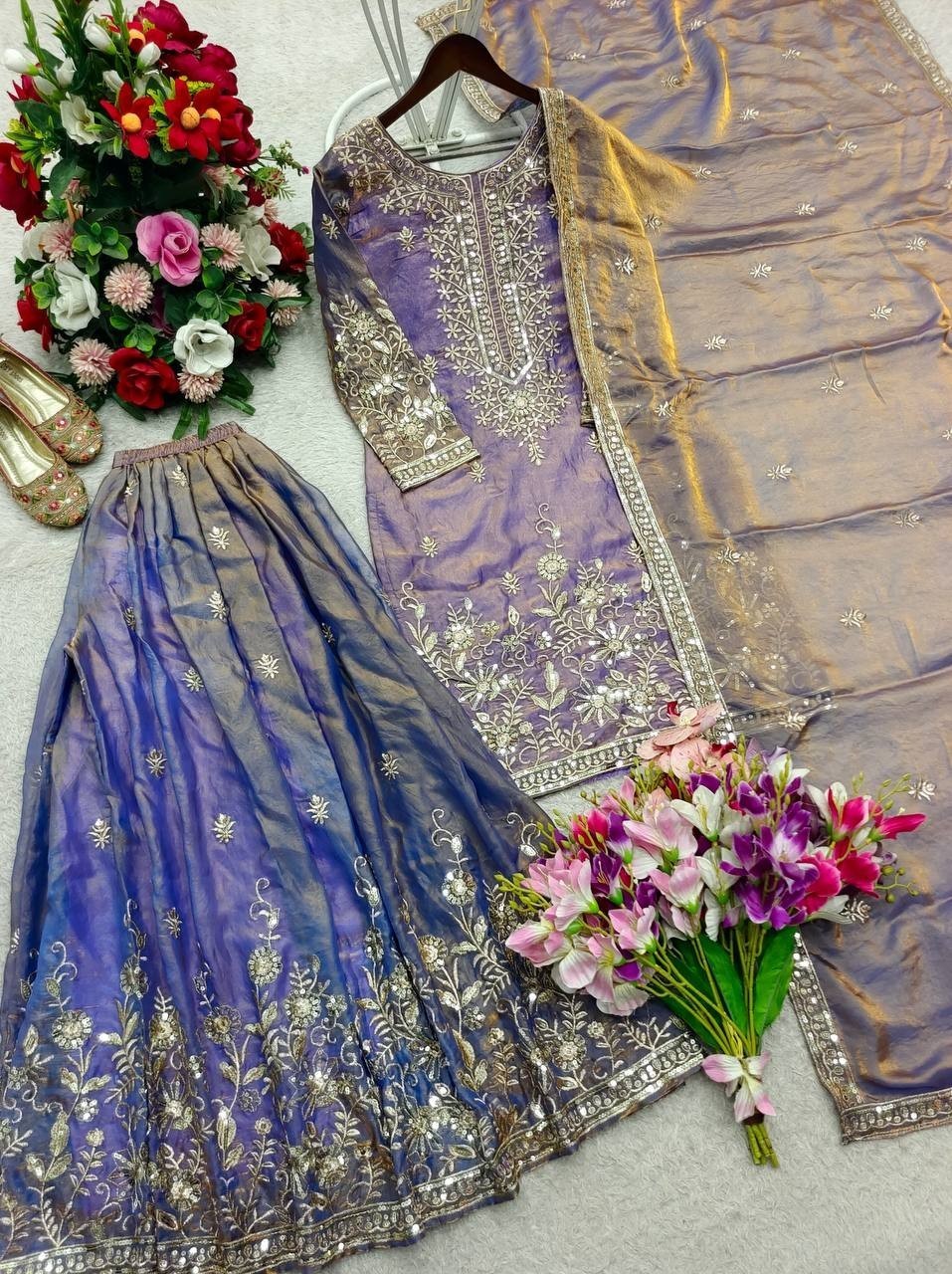 INDIAN SALWAR KAMEEZ PAKISTANI WEDDING PARTY DRESS WEAR BOLLYWOOD SUIT SHARARA