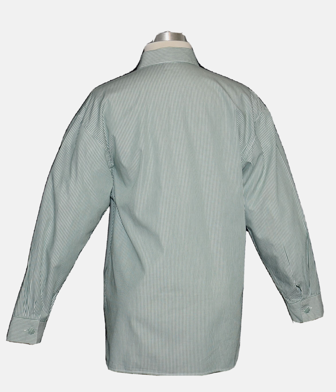 L Bust41″ COTTON Austria Trachten BLOUSE Top Shirt EMBROIDERY / GREEN & WHITE