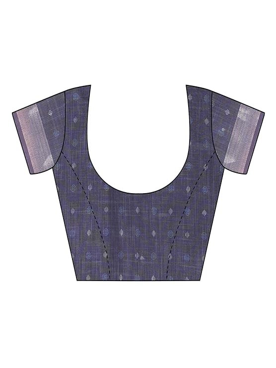 Women’s Striped Pattern Cotton Silk Saree and Unstitched Blouse Piece
