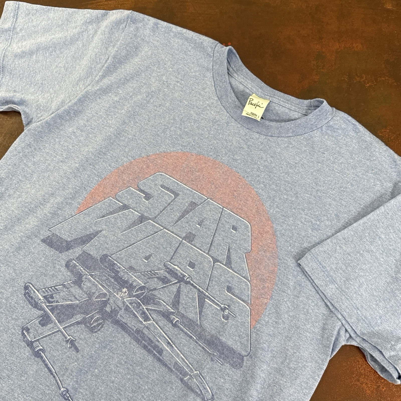 Star Wars Youth Graphic Print Pacific Blue Youth Large Tshirt tee school casual