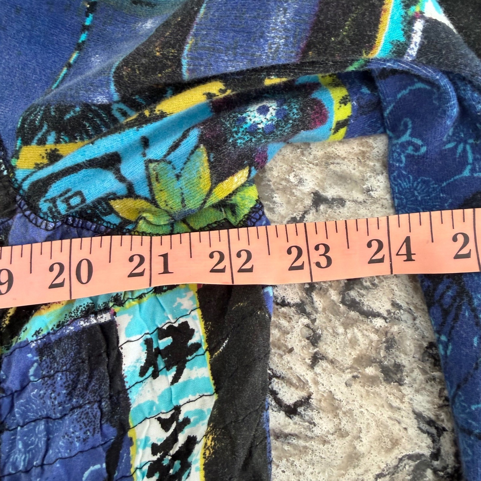 Vintage Chicos Jacket Art To Wear 100% Cotton Asian Buddha Blue Purple 2 Large