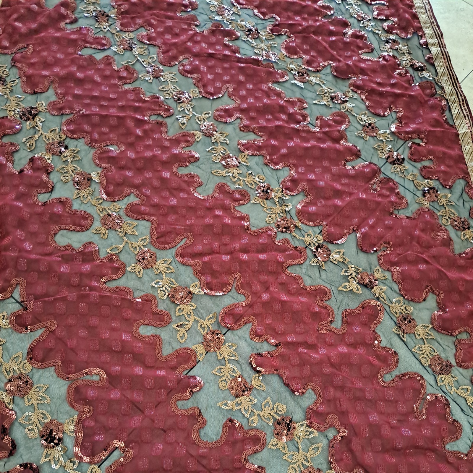 Sarees Art Silk Embroidered Woven Cultural Sari Craft Fabric hand embellished