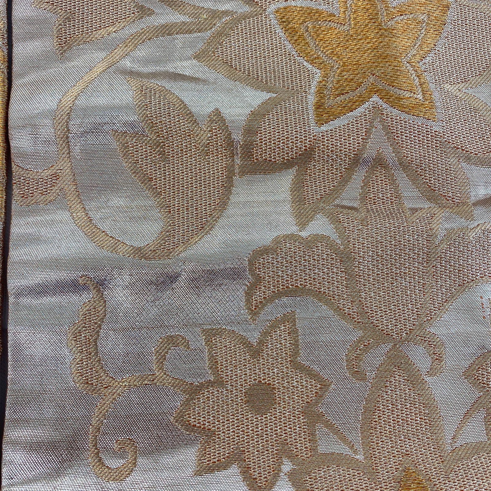Japanese Vintage Kimono Nagoya Obi Silk Gold Traditional Authentic 134x 11in