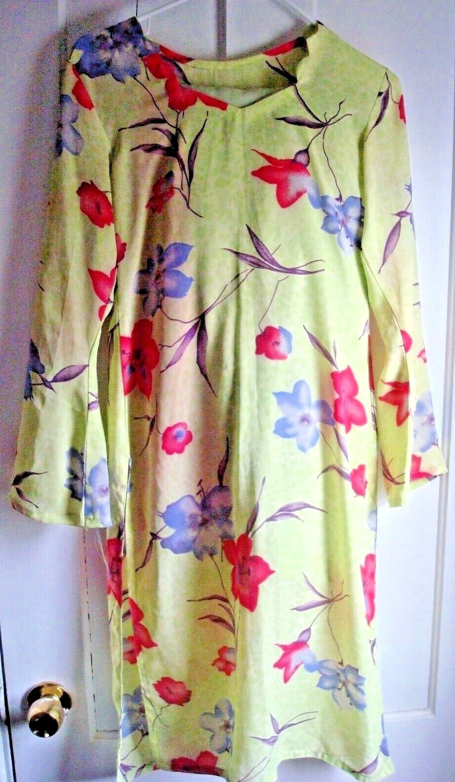 Party Pakistani Georgette Green Red Blue Flowers Shirt Kameez Shalwar Size Small