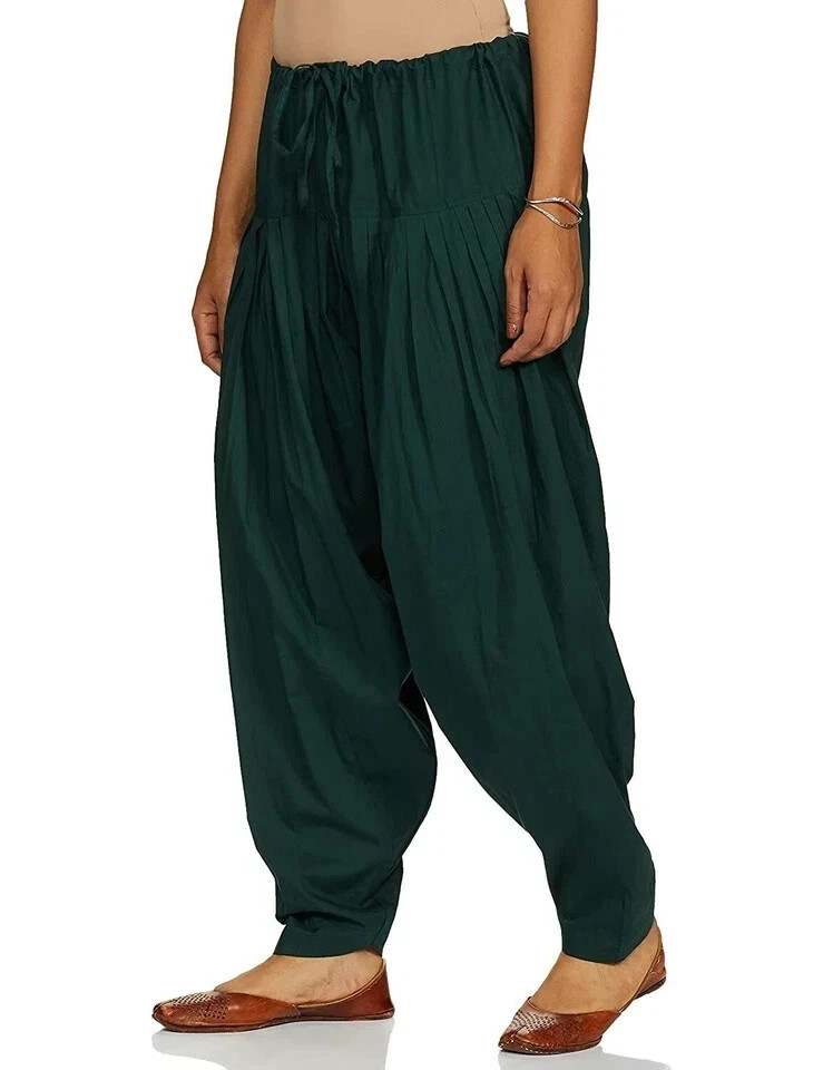 Cotton Women Patiala Women’s & Girl Regular Fit Salwar Pants Regular Dark Green