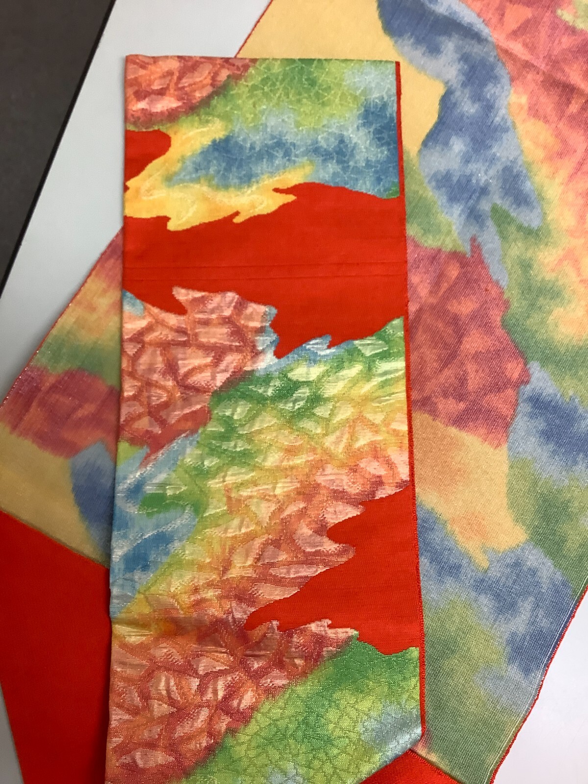 Japanese Vintage Kimono Nagoya Obi silk red expensive tradition 140.1×11.8inch