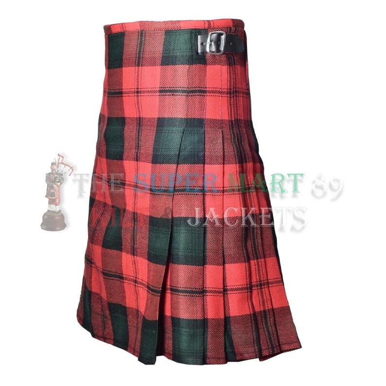 Kerr Tartan Kilt Traditional Men 8 Yard Kilt in 16oz 100rylic Wool