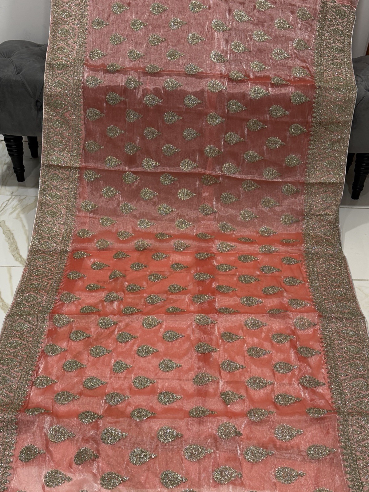 Indian Saree for Women Party Wear jari work Saree with stitched Blouse