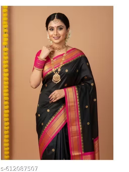 Indian Women’s Banarsi Silk Saree With Unstitched Blouse Festive Party Wear Sari
