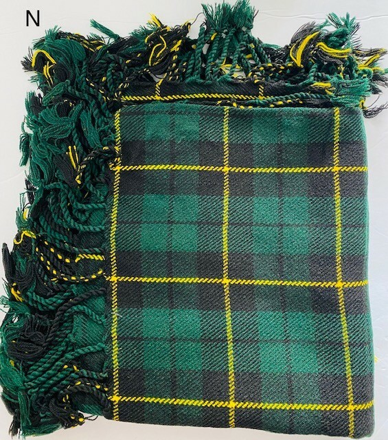 Scottish Traditional Tartan Fly Plaid Hands Fringed Acrylic Wool Scarf Rolled Sh